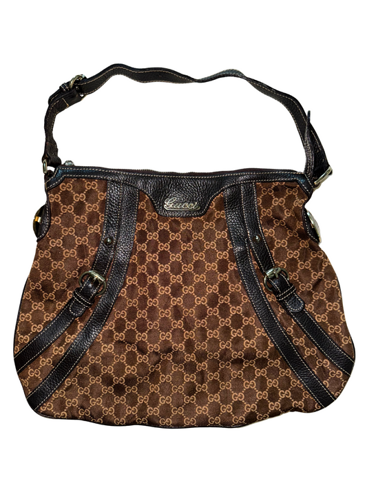 Rare 90’s Gucci Monogram coated Canvas shoulder bag