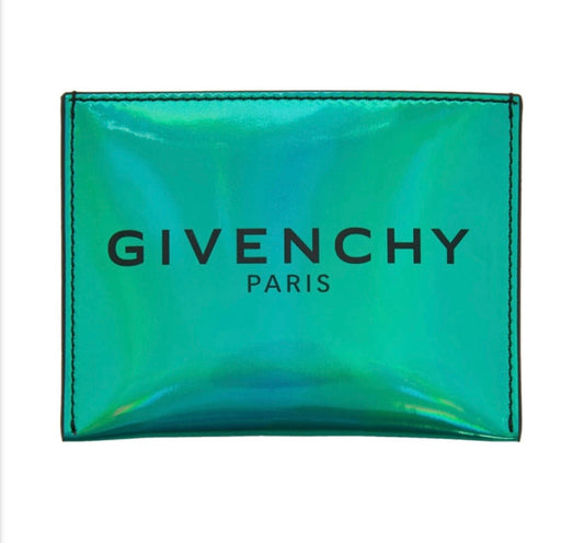 GIVENCHY GREEN IRIDESCENT CARD HOLDER