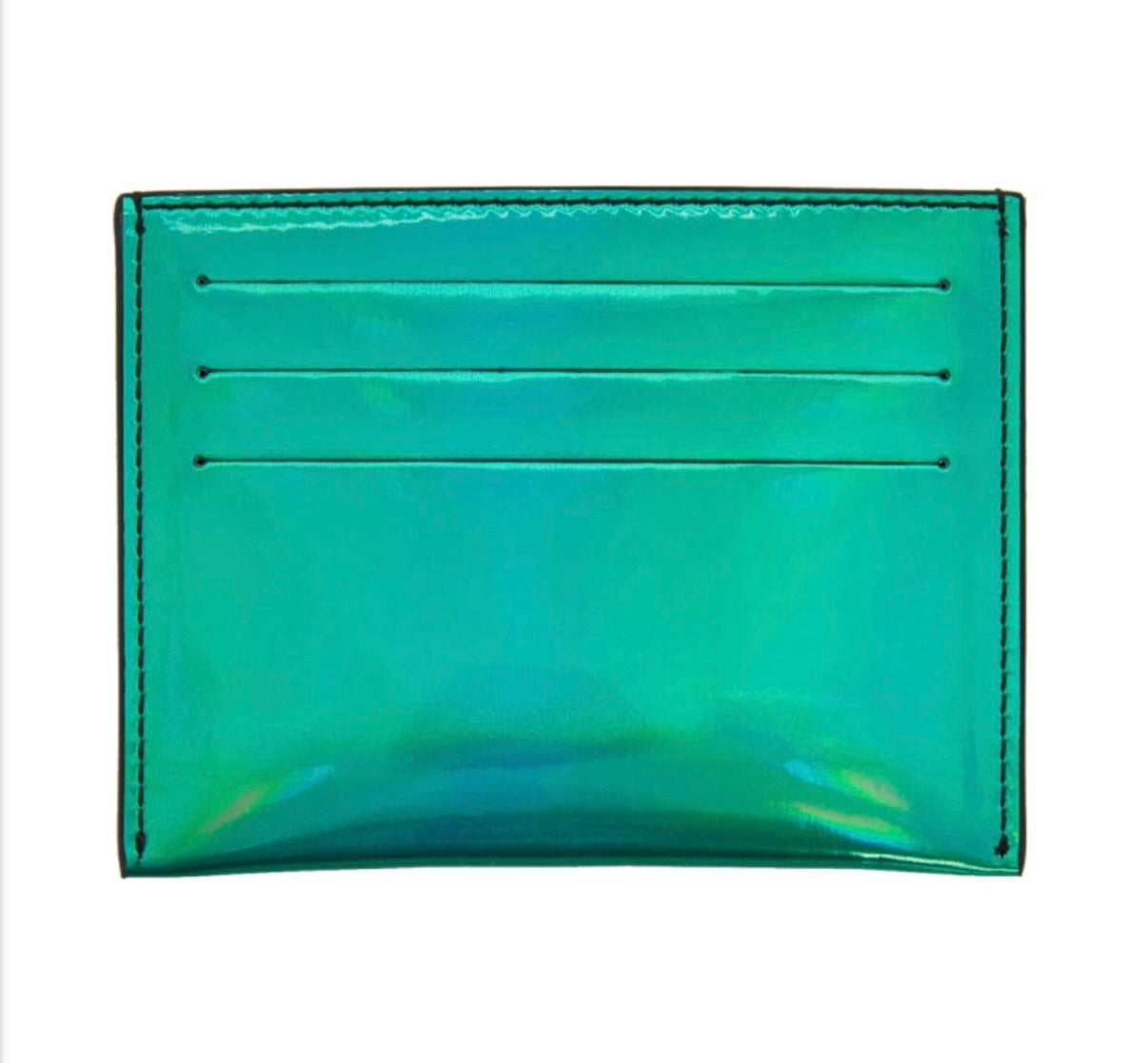 GIVENCHY GREEN IRIDESCENT CARD HOLDER
